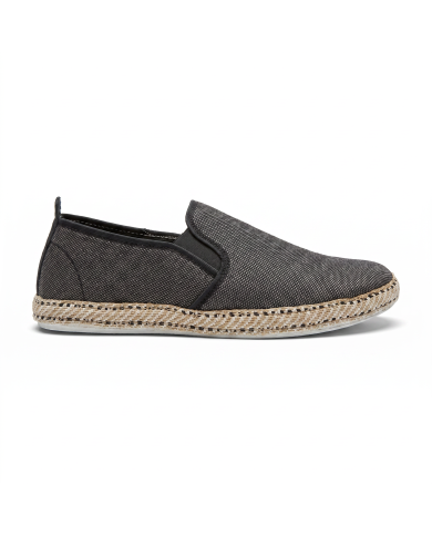 Espadrille Halfa gris charbon texturé sans lacet