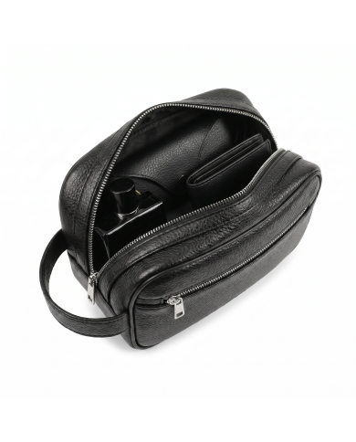 Cravate.tn | Trousse pour homme Noir Grainé