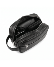 Cravate.tn | Trousse pour homme Noir Grainé