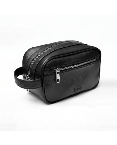 Cravate.tn | Trousse pour homme Noir Grainé