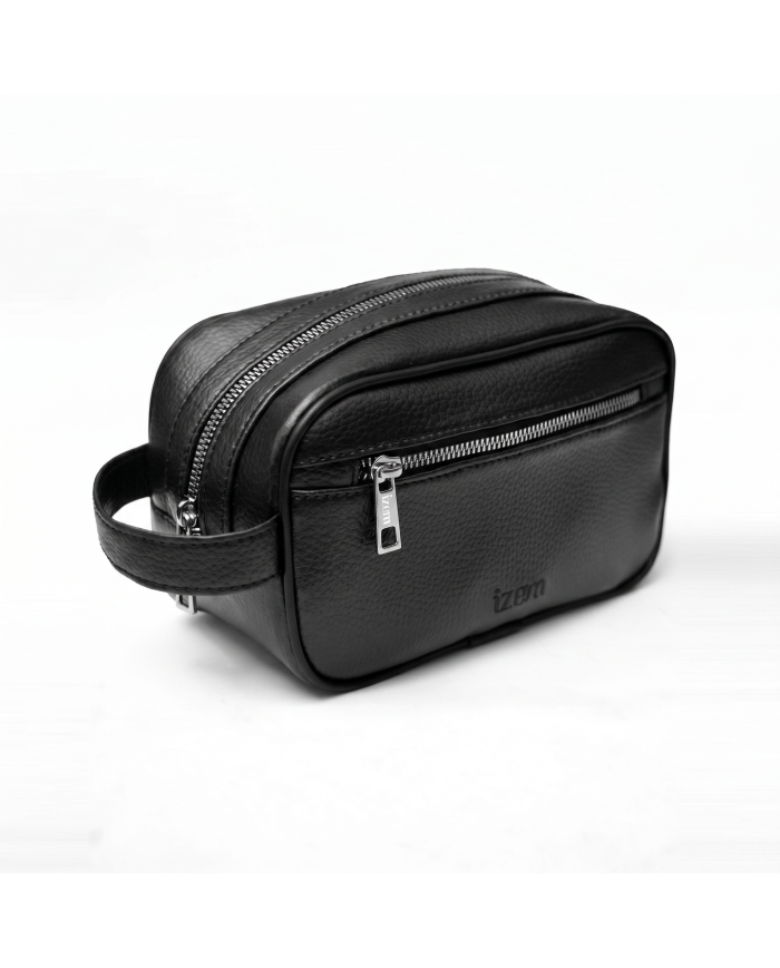 Cravate.tn | Trousse pour homme Noir Grainé