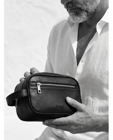 Cravate.tn | Trousse pour homme Noir Grainé