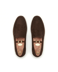 Mocassin homme en nubuck marron chocolat