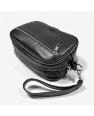 Cravate.tn | Trousse d'affaires pour homme Noir Grainé avec Mousqueton : Izem