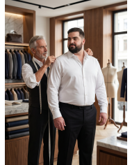 Cravate.tn | Pack 2 Chemises Col ouverte Regular Fit (Blanc & Bleu ciel) -  (Grande Taille)