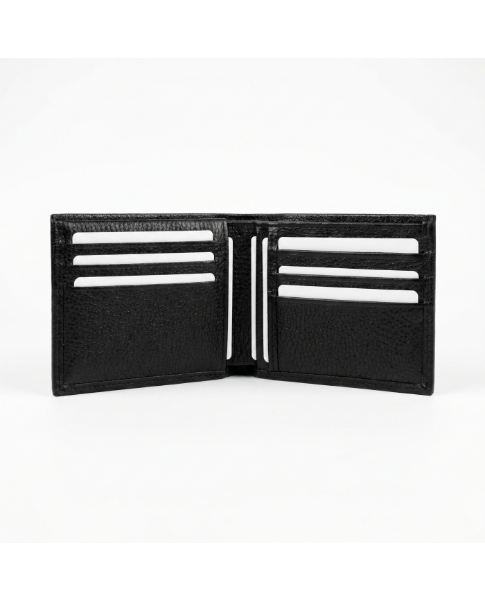 Cravate.tn | Portefeuille Cuir Noir grainé XL