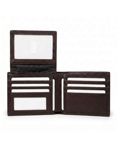 Cravate.tn | Portefeuille Cuir Marron foncé grainé XL