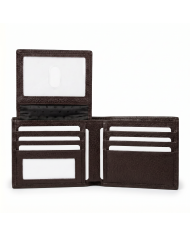 Cravate.tn | Portefeuille Cuir Marron foncé grainé XL