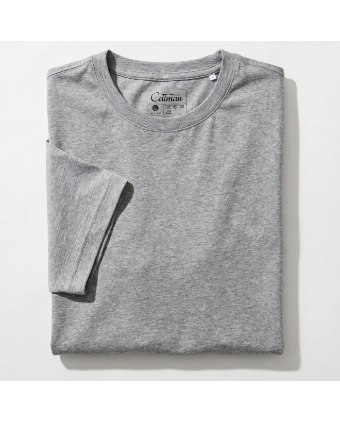 T-shirt Gris col rond 100% coton