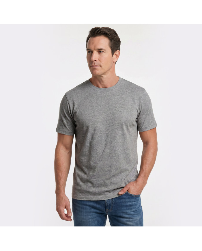 T-shirt Gris col rond 100% coton