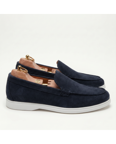 Mocassin homme en nubuck Bleu nuit