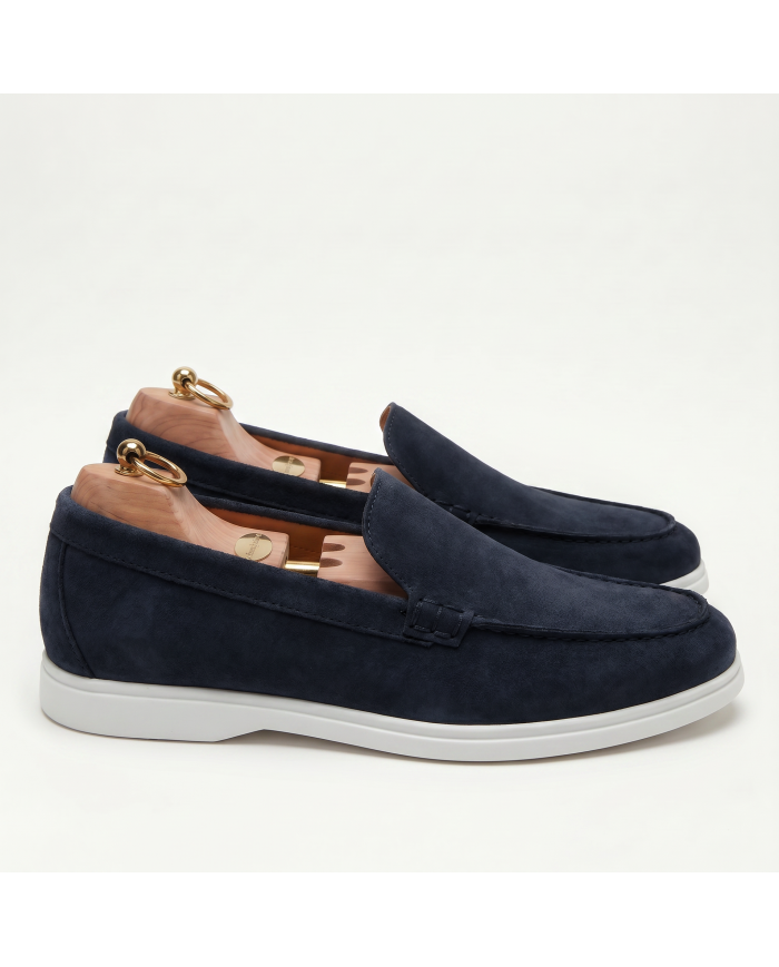 Mocassin homme en nubuck Bleu nuit