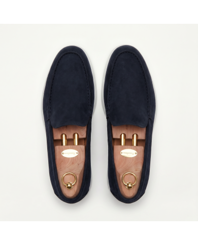 Mocassin homme en nubuck Bleu nuit