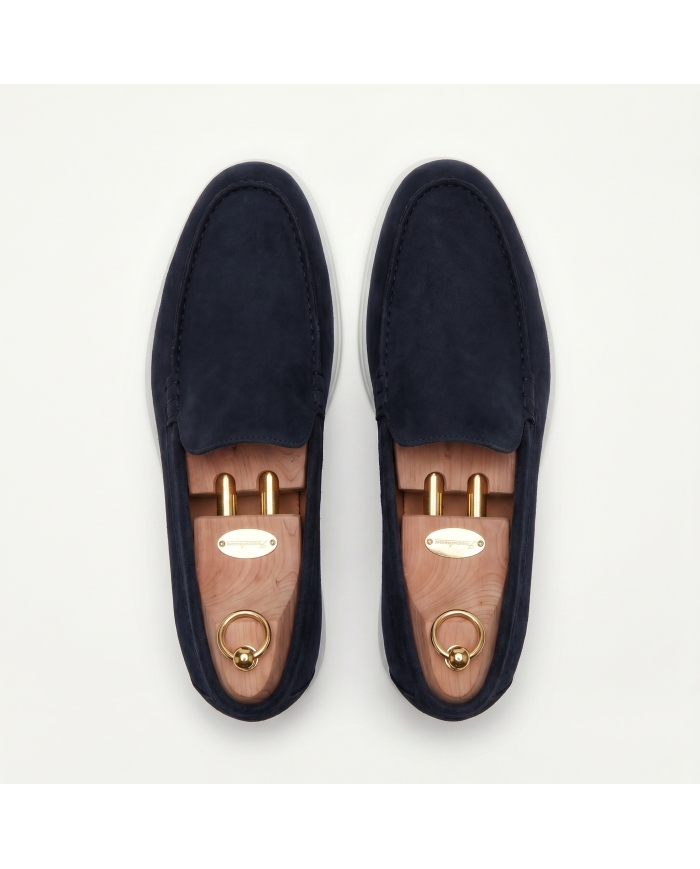 Mocassin homme en nubuck Bleu nuit