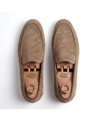 Mocassin homme en nubuck beige taupe