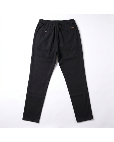 Pantalon Coton-lin avec élastique et cordon : Ecru