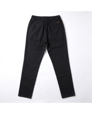 Pantalon Coton-lin avec élastique et cordon : Noir