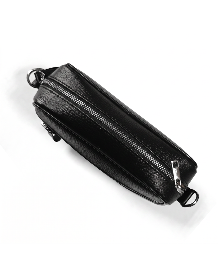 Mini Trousse avec bandoulière noir grainé - Izem