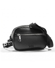 Mini Trousse avec bandoulière noir grainé - Izem