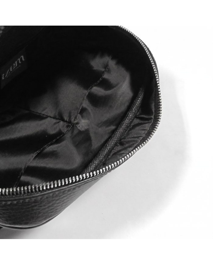 Mini Trousse avec bandoulière noir grainé - Izem