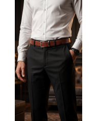 Ceinture cuir réversible : Marron chocolat et noir
