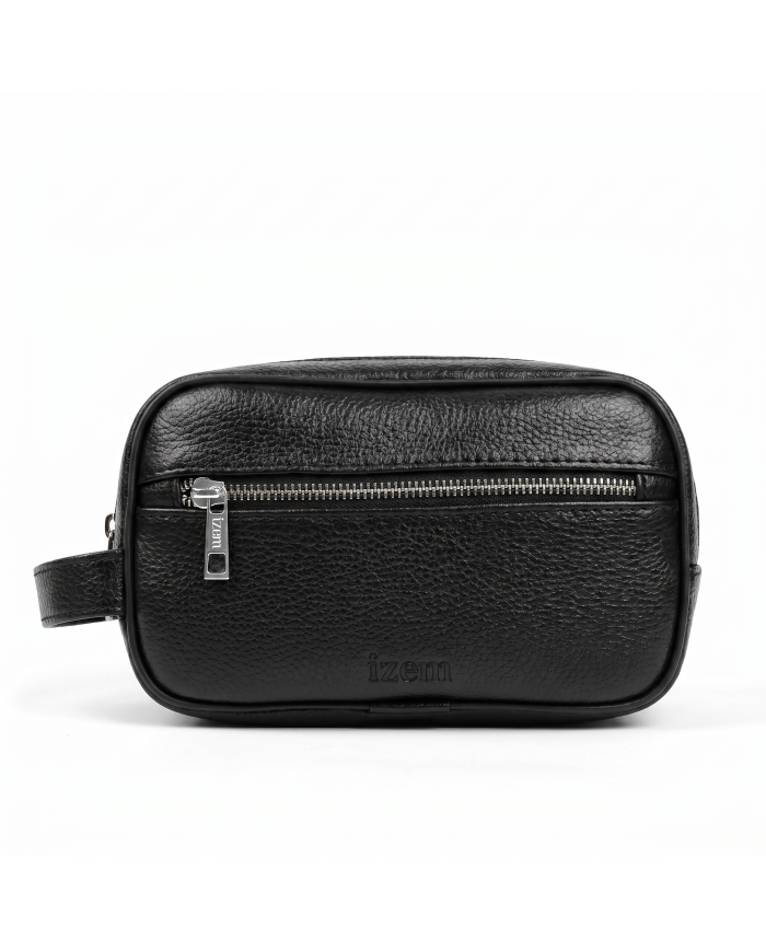 Pack trousse de voyage noir (Simili Cuir) et ceinture réversible en cuir italien