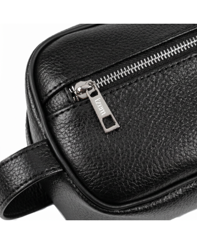 Pack trousse de voyage noir (Simili Cuir) et ceinture réversible en cuir italien
