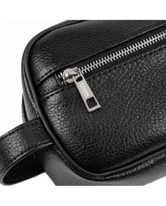 Pack trousse de voyage noir (Simili Cuir) et ceinture réversible en cuir italien