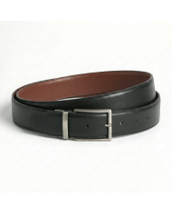 Pack trousse de voyage noir (Simili Cuir) et ceinture réversible en cuir italien