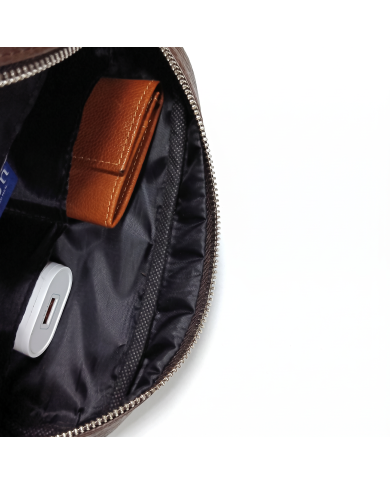 Cravate.tn | Mini trousse pour homme Marron Grainé