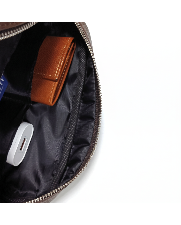 Cravate.tn | Mini trousse pour homme Marron Grainé
