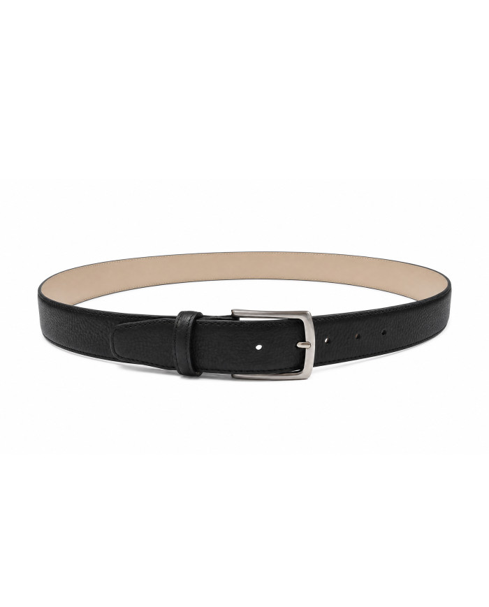 Cravate.tn | Ceinture Cuir grainé : noire