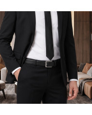 Cravate.tn | Ceinture Cuir grainé : noire