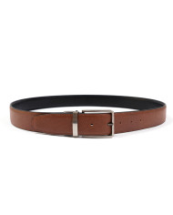 Ceinture cuir réversible : marron crispé et noir