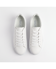 Cravate.tn | Sneakers Cuir blanc crispé - Izem