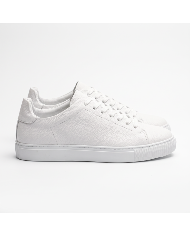 Cravate.tn | Sneakers Cuir blanc crispé - Izem