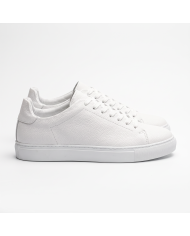 Cravate.tn | Sneakers Cuir blanc crispé - Izem