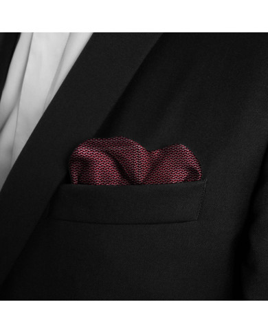 Cravate.tn | Pochette bordeaux texturé noir et gris