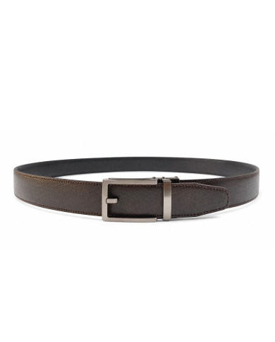 Ceinture en cuir marron avec boucle automatique