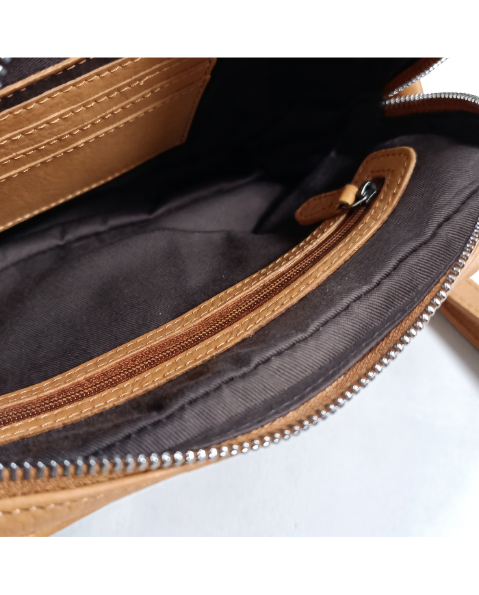 Trousse Pour Homme en véritable cuir - Camel