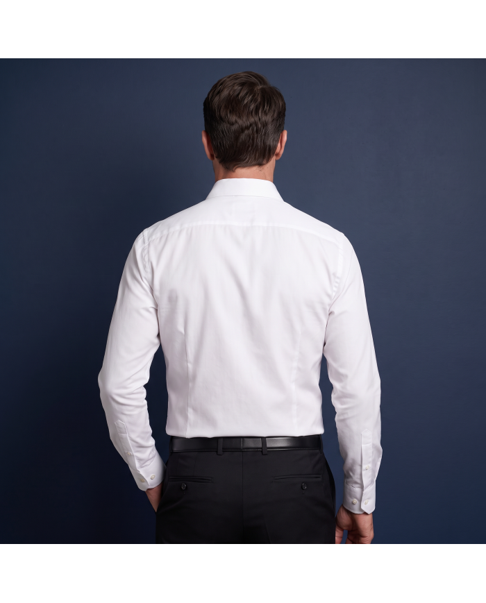 Pack 2 Chemises Col ouvert en popeline stretch - Blanche