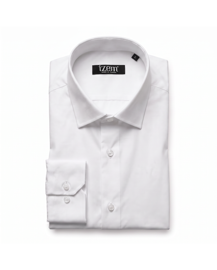 Pack 2 Chemises Col ouvert en popeline stretch - Blanche