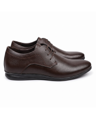 Cravate.tn | Chaussures Sport Chic Cuir en marron foncé lisse