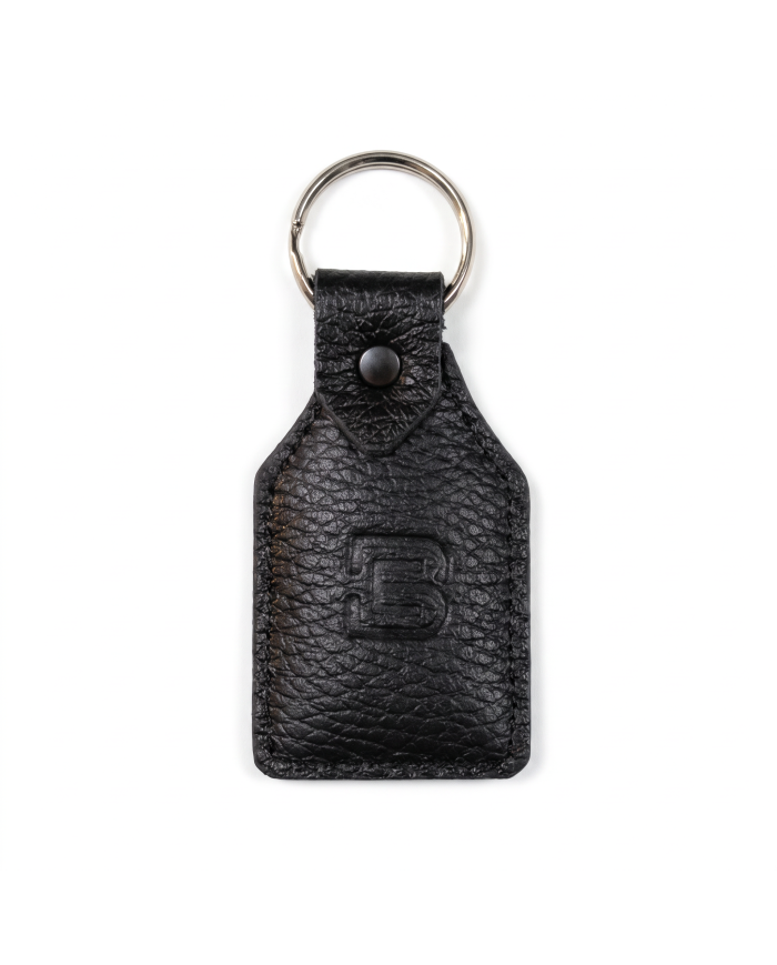 Coffret Ceinture et porte clé noir grainé : 100% cuir
