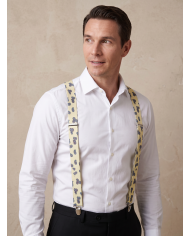 Cravate.tn | Bretelle Cachemire Beige à motifs fantaisie