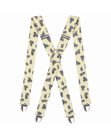 Cravate.tn | Bretelle Cachemire Beige à motifs fantaisie