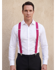 Cravate.tn | Bretelle rose fushia à motifs fantaisie