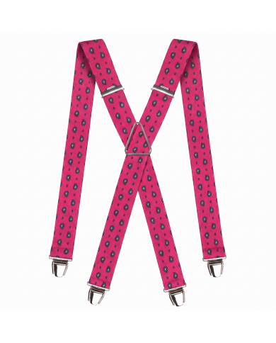 Cravate.tn | Bretelle rose fushia à motifs fantaisie