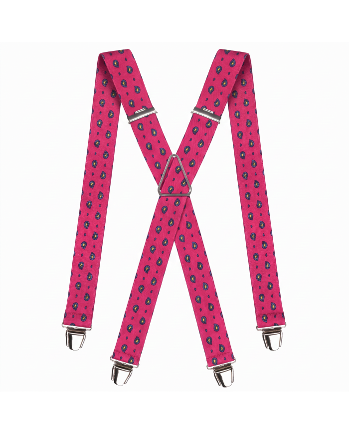 Cravate.tn | Bretelle rose fushia à motifs fantaisie