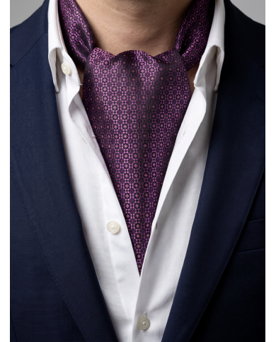 Cravate Foulard aubergine avec motifs fantaisie